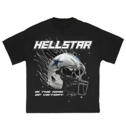 Black Hellstar King Of Victory Skull Helmet Tee